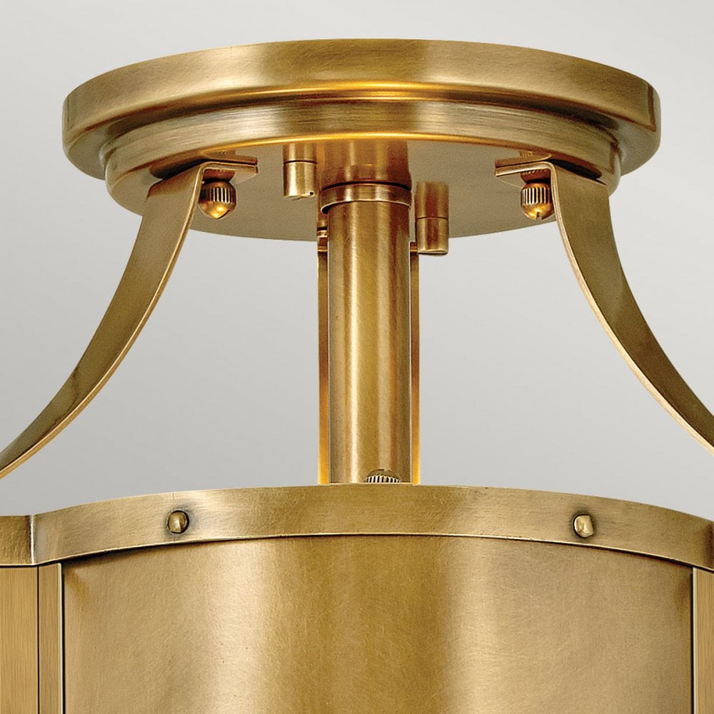 QN-CHANCE-SF-S-HB Chance 2 Light Ceiling Semi-Flush Heritage Brass