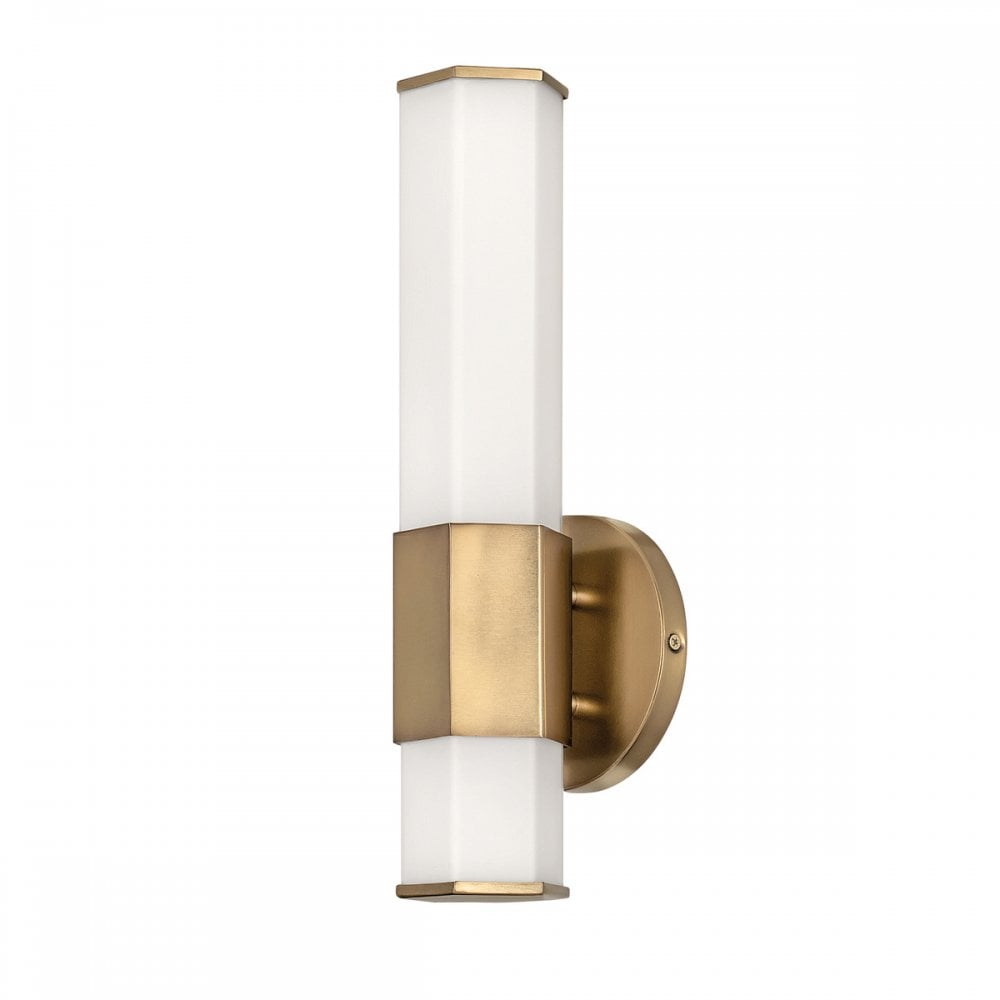 QN-FACET-LED1-HB-BATH Facet 1 Light LED Bathroom Wall Light Heritage Brass