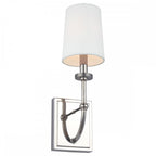 QN-FELIXSTOWE1 Felixstowe 1 Light Bathroom Wall Light Polished Chrome, White Parchment Shade