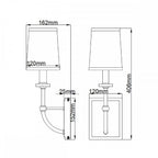 QN-FELIXSTOWE1 Felixstowe 1 Light Bathroom Wall Light Polished Chrome, White Parchment Shade