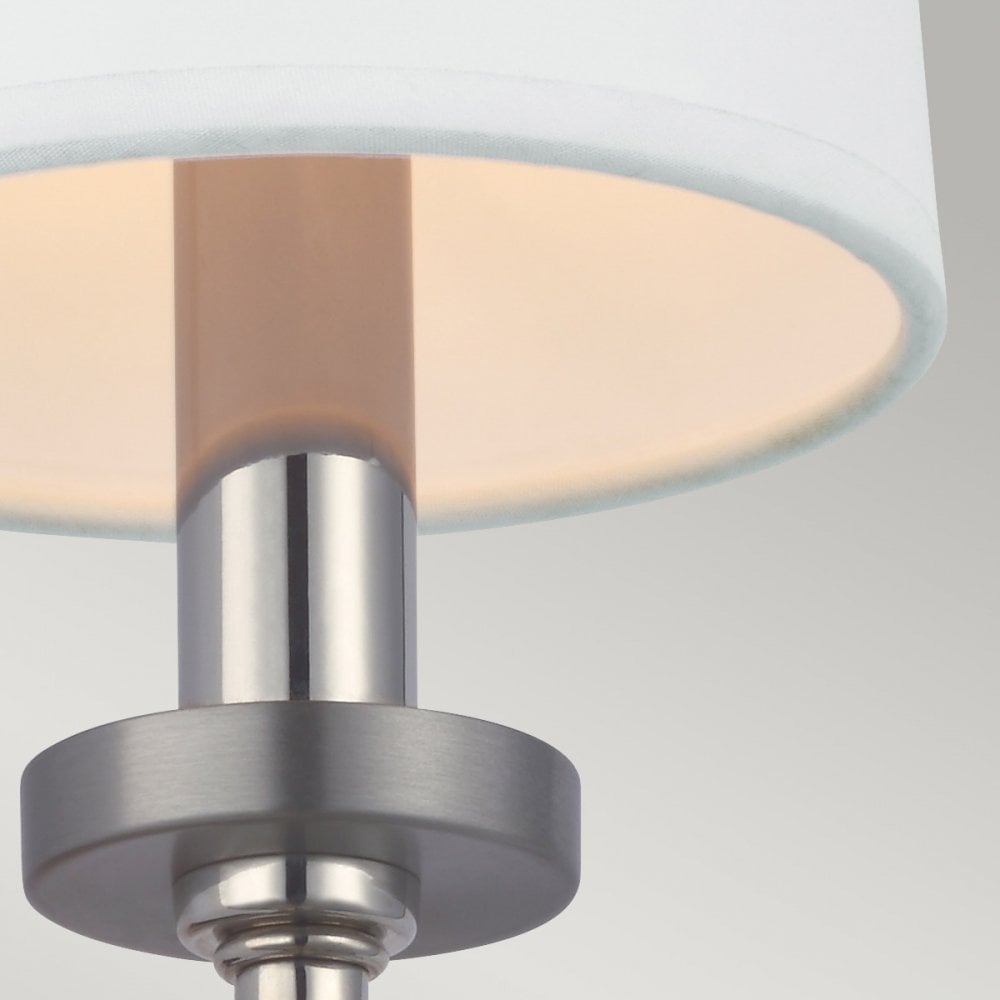 QN-FELIXSTOWE1 Felixstowe 1 Light Bathroom Wall Light Polished Chrome, White Parchment Shade
