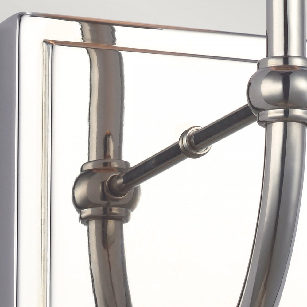 QN-FELIXSTOWE1 Felixstowe 1 Light Bathroom Wall Light Polished Chrome, White Parchment Shade