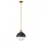 QN-FLETCHER-P-M-AZ Fletcher 2 Light Pendant Aged Zinc & Heritage Brass