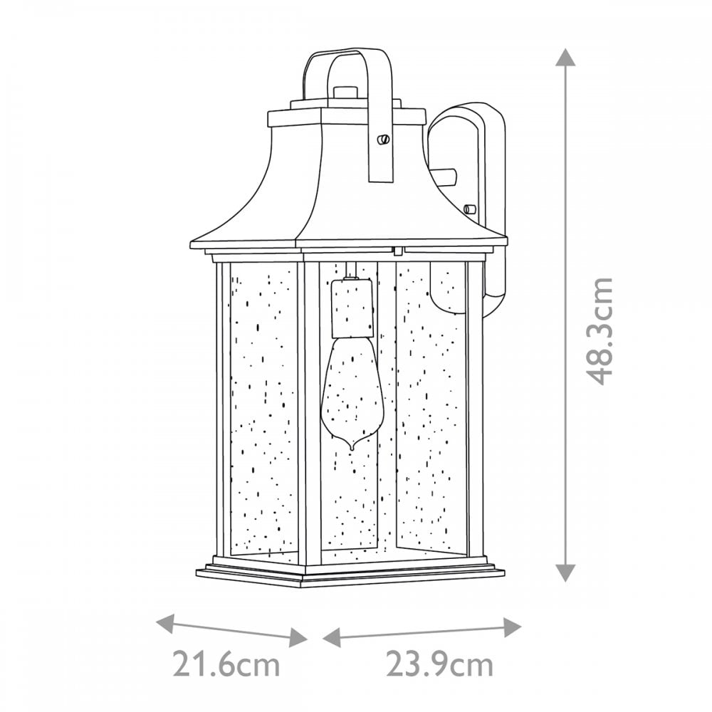 QN-GRANT-L-BU Grant 1 Light Outdoor Large Wall Lantern Burnished Bronze
