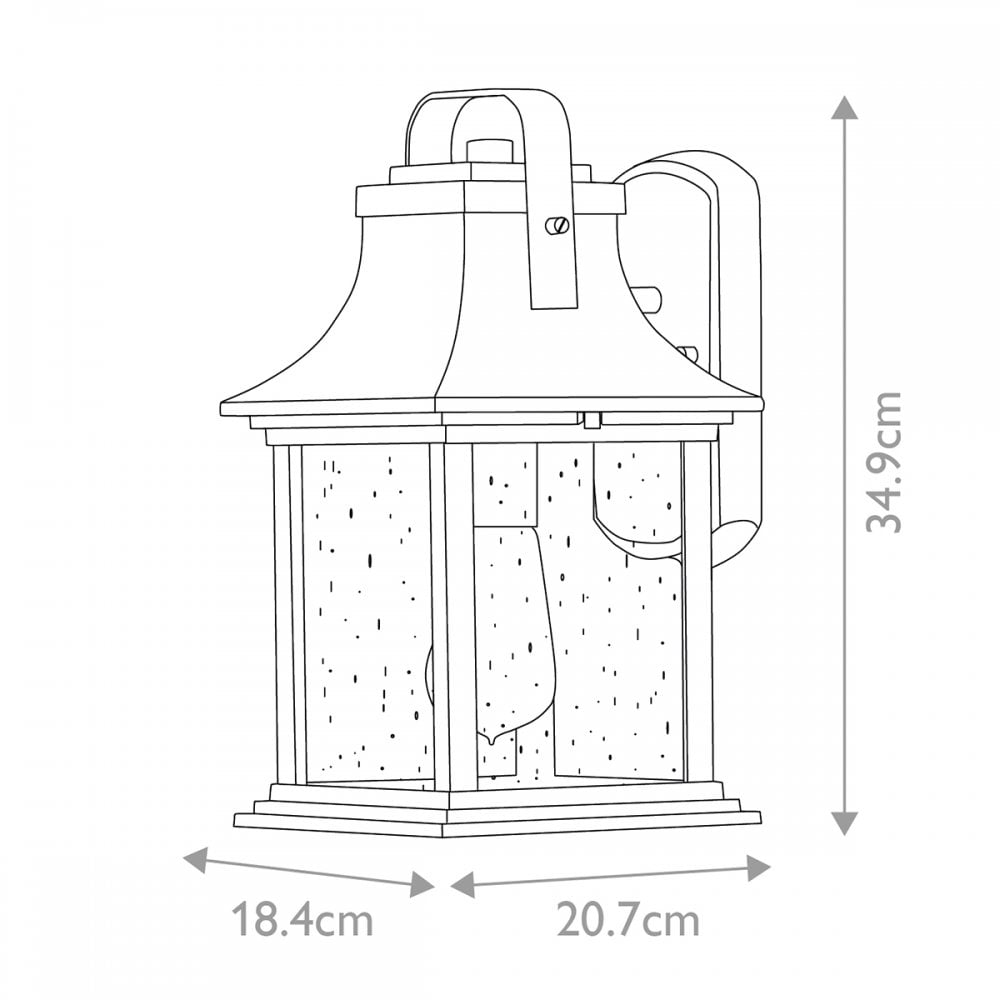 QN-GRANT-S-BU Grant 1 Light Outdoor Small Wall Lantern Burnished Bronze