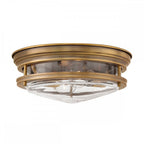 QN-HADRIAN-FS-BR-CLEAR Hadrian 2 Light Bathroom Ceiling Flush Brushed Bronze