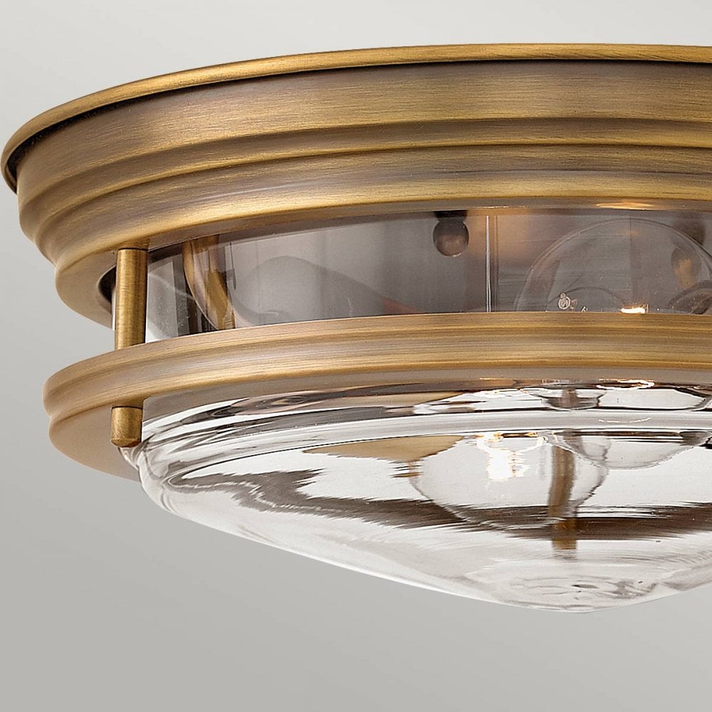 QN-HADRIAN-FS-BR-CLEAR Hadrian 2 Light Bathroom Ceiling Flush Brushed Bronze