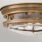 QN-HADRIAN-FS-BR-CLEAR Hadrian 2 Light Bathroom Ceiling Flush Brushed Bronze