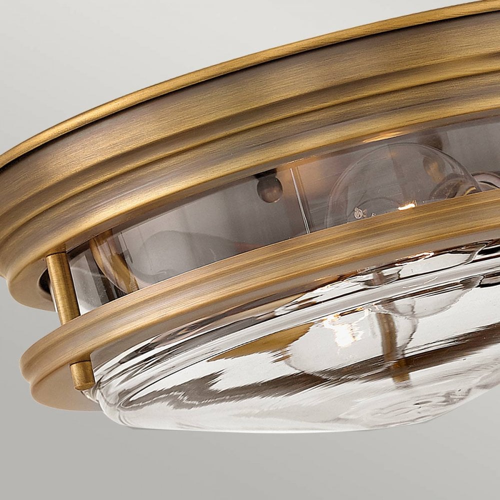 QN-HADRIAN-FS-BR-CLEAR Hadrian 2 Light Bathroom Ceiling Flush Brushed Bronze