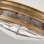 QN-HADRIAN-FS-BR-CLEAR Hadrian 2 Light Bathroom Ceiling Flush Brushed Bronze