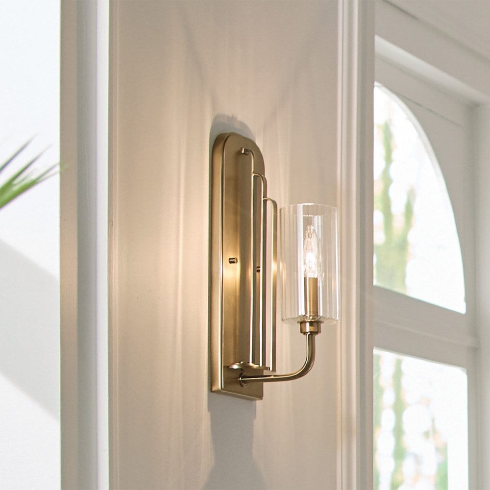 QN-KIMROSE1-BNB Kimrose 1 Light Wall Light Brushed Natural Brass