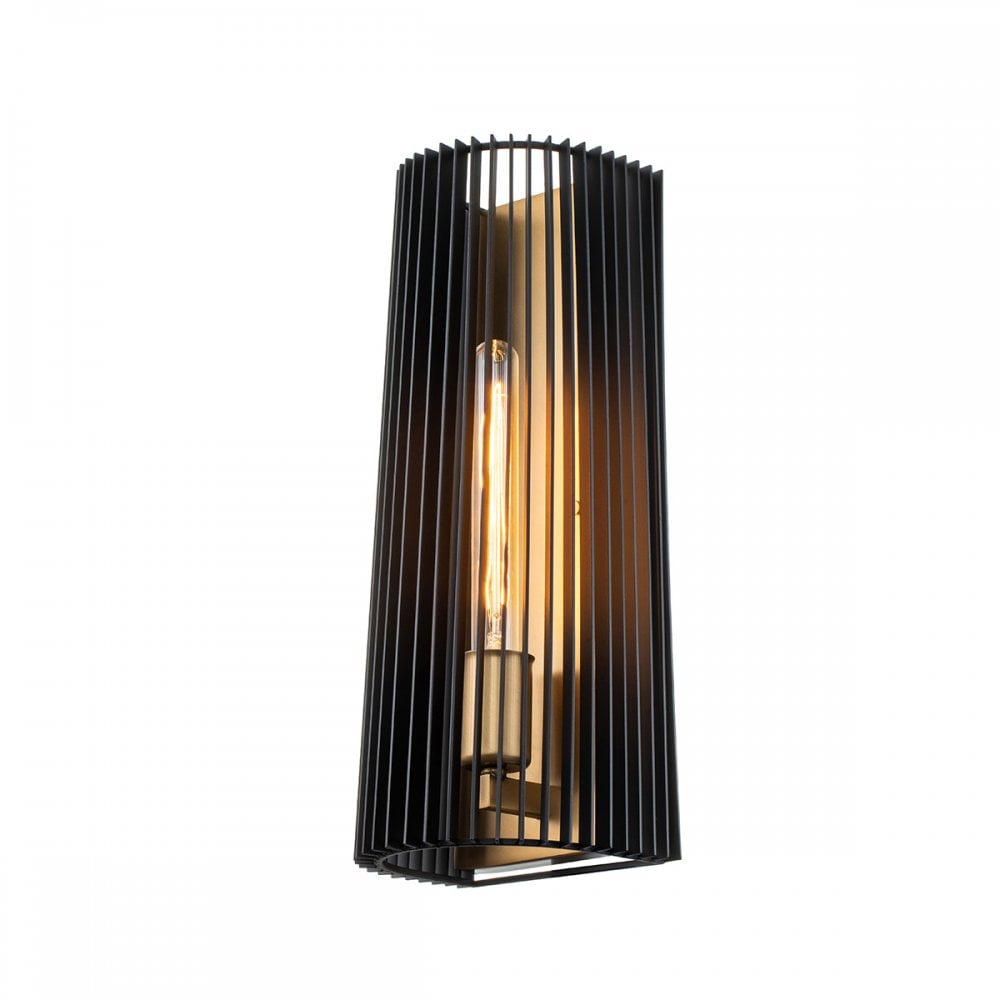 QN-LINARA1-BK Linara 1 Light Wall Light Black & Natural Brass