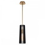 QN-LINARA-P-BK Linara 1 Light Pendant Black & Natural Brass