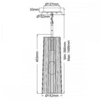 QN-LINARA-P-BK Linara 1 Light Pendant Black & Natural Brass