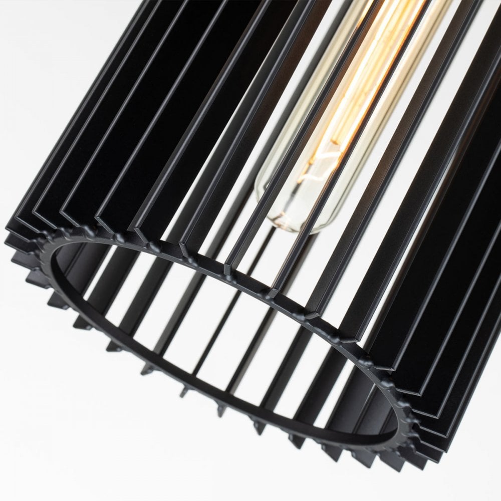 QN-LINARA-P-BK Linara 1 Light Pendant Black & Natural Brass
