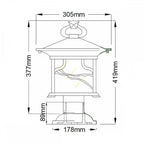 QN-MORRIS3 Morris 1 Light Outdoor Pedestal Lantern Distressed Copper