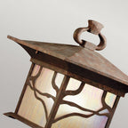 QN-MORRIS3 Morris 1 Light Outdoor Pedestal Lantern Distressed Copper