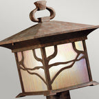 QN-MORRIS3 Morris 1 Light Outdoor Pedestal Lantern Distressed Copper