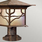 QN-MORRIS3 Morris 1 Light Outdoor Pedestal Lantern Distressed Copper