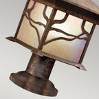 QN-MORRIS3 Morris 1 Light Outdoor Pedestal Lantern Distressed Copper