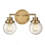 QN-POPPY2-HB-BATH Poppy 2 Light Bathroom Wall Light Heritage Brass