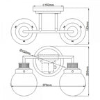 QN-POPPY2-HB-BATH Poppy 2 Light Bathroom Wall Light Heritage Brass