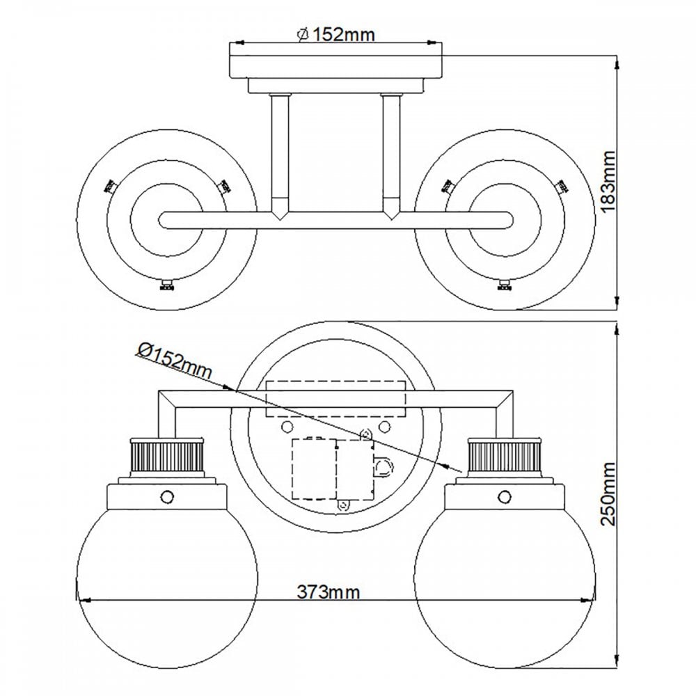 QN-POPPY2-HB-BATH Poppy 2 Light Bathroom Wall Light Heritage Brass
