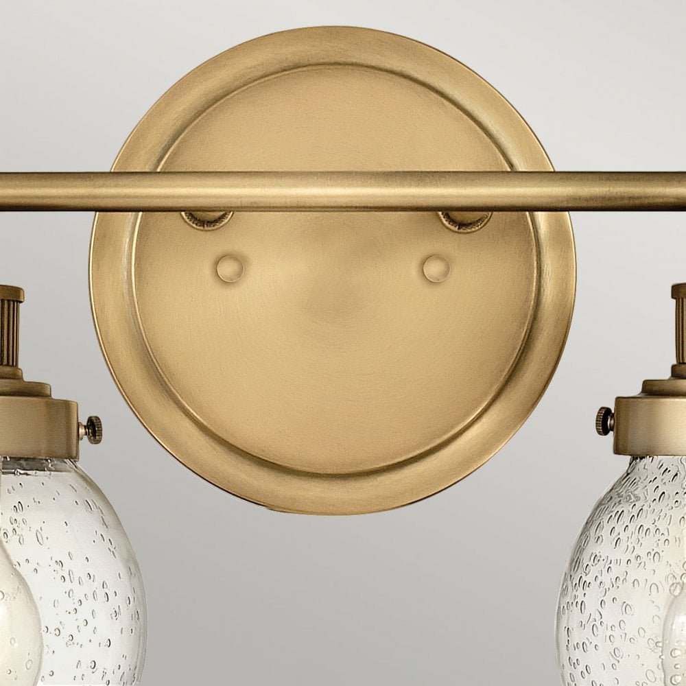 QN-POPPY2-HB-BATH Poppy 2 Light Bathroom Wall Light Heritage Brass