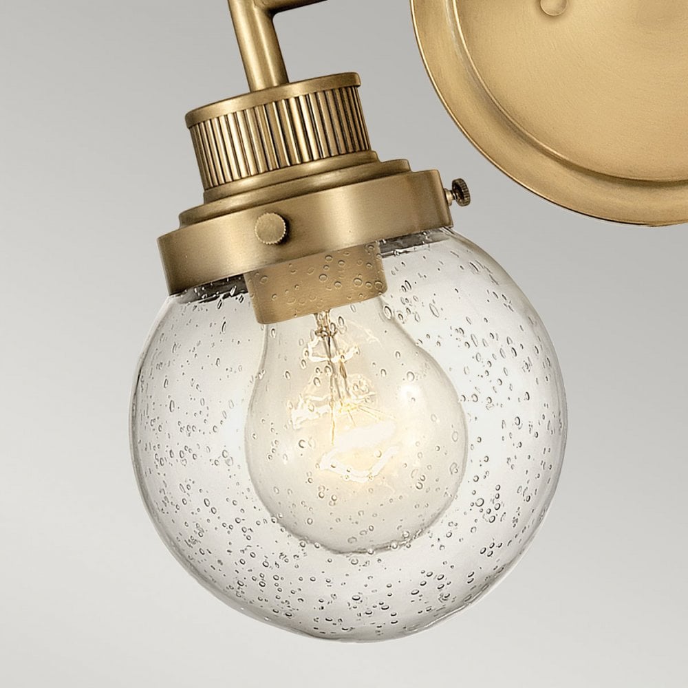QN-POPPY2-HB-BATH Poppy 2 Light Bathroom Wall Light Heritage Brass