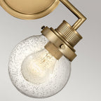 QN-POPPY2-HB-BATH Poppy 2 Light Bathroom Wall Light Heritage Brass