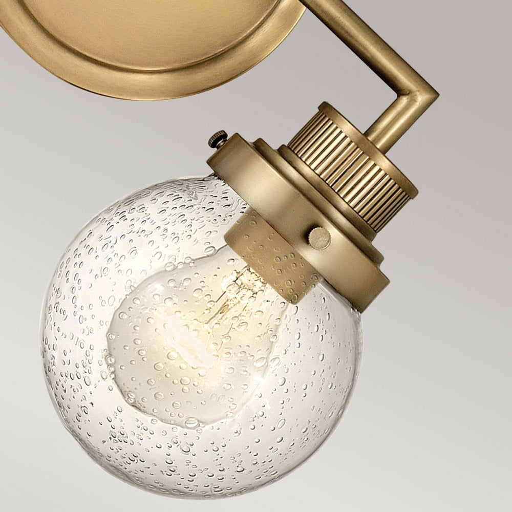 QN-POPPY2-HB-BATH Poppy 2 Light Bathroom Wall Light Heritage Brass