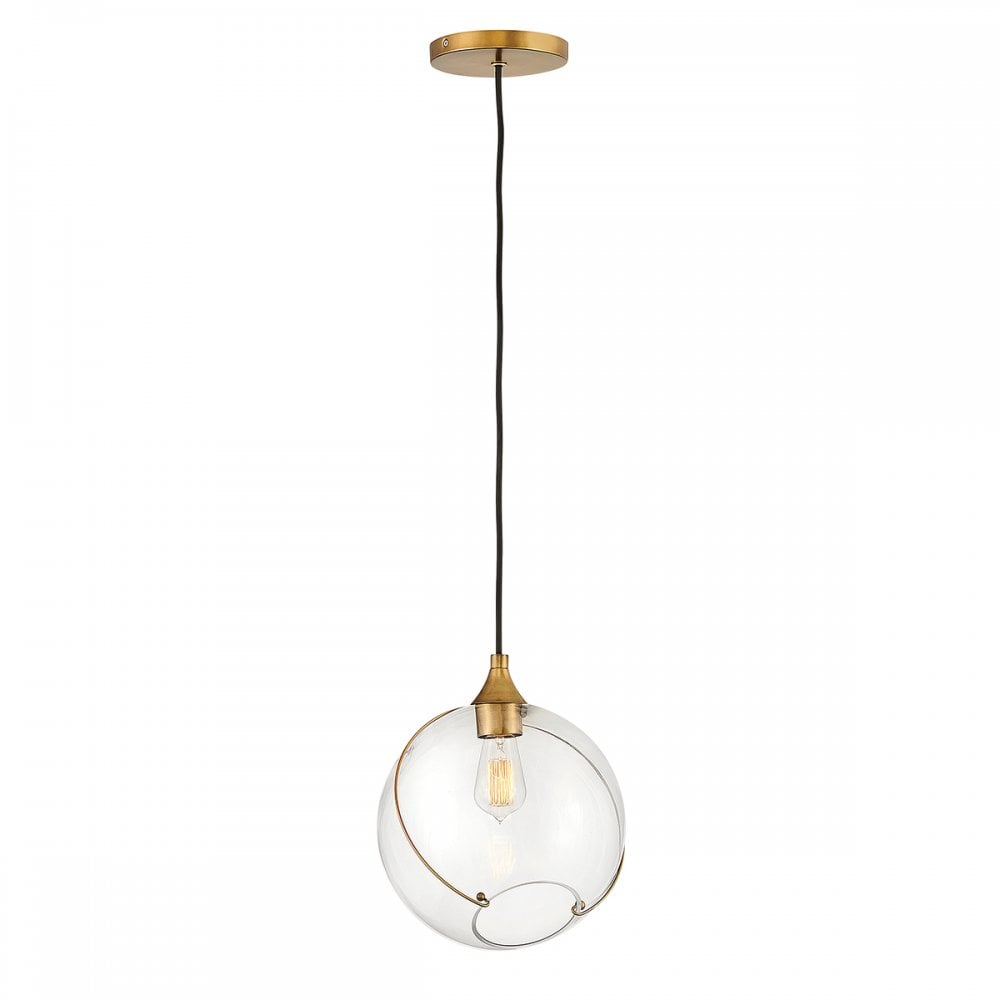 QN-SKYE-1P Skye 1 Light Pendant Heritage Brass