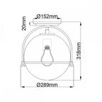 QN-SOMERSET-F-O-HB Somerset 1 Light Ceiling Flush Heritage Brass