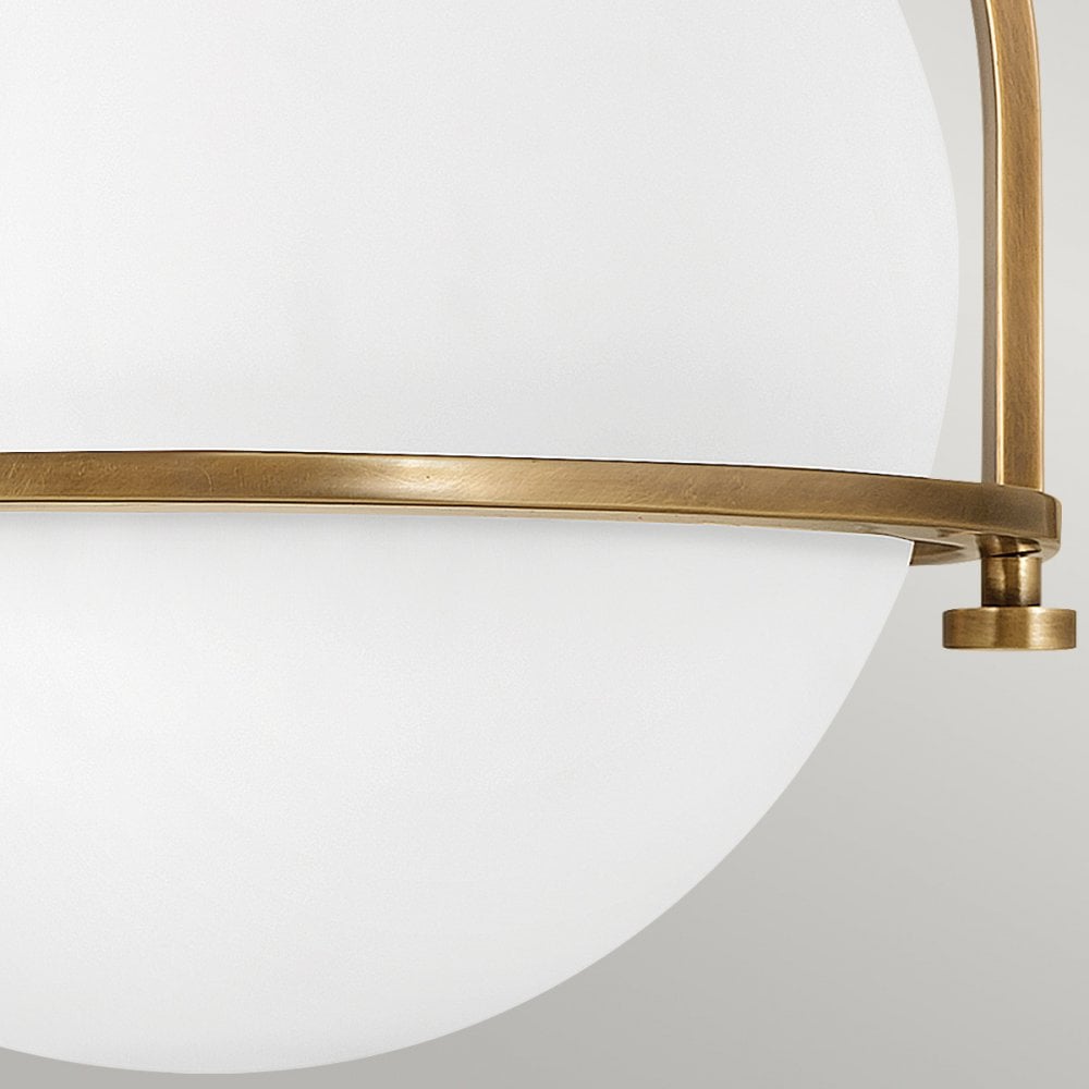 QN-SOMERSET-F-O-HB Somerset 1 Light Ceiling Flush Heritage Brass