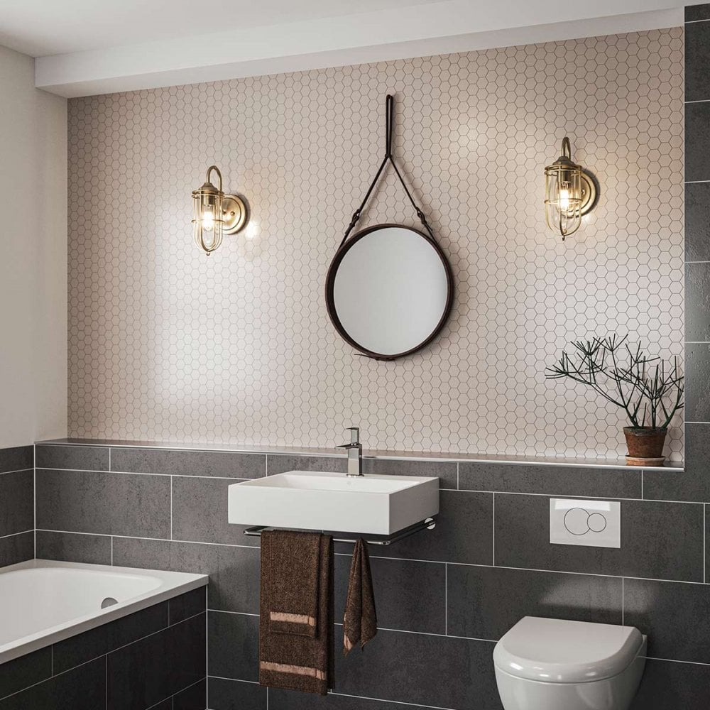 QN-URBANREST1 Urban Restoration 1 Light Bathroom Wall Light Dark Antique Brass