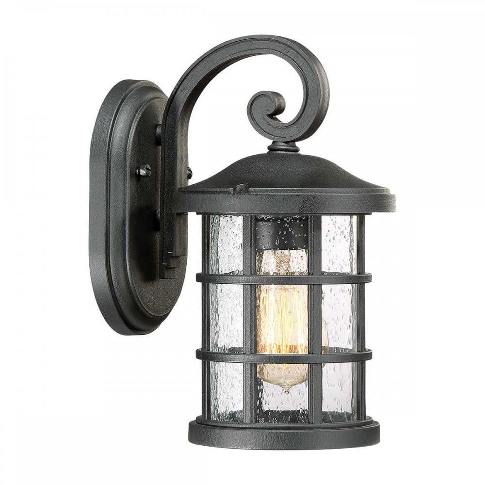 QZ-CRUSADE-S-BLK Crusade 1 Light Outdoor Small Wall Lantern Earth Black