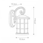 QZ-CRUSADE-S-BLK Crusade 1 Light Outdoor Small Wall Lantern Earth Black