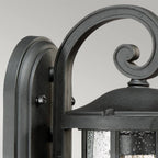 QZ-CRUSADE-S-BLK Crusade 1 Light Outdoor Small Wall Lantern Earth Black