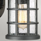 QZ-CRUSADE-S-BLK Crusade 1 Light Outdoor Small Wall Lantern Earth Black