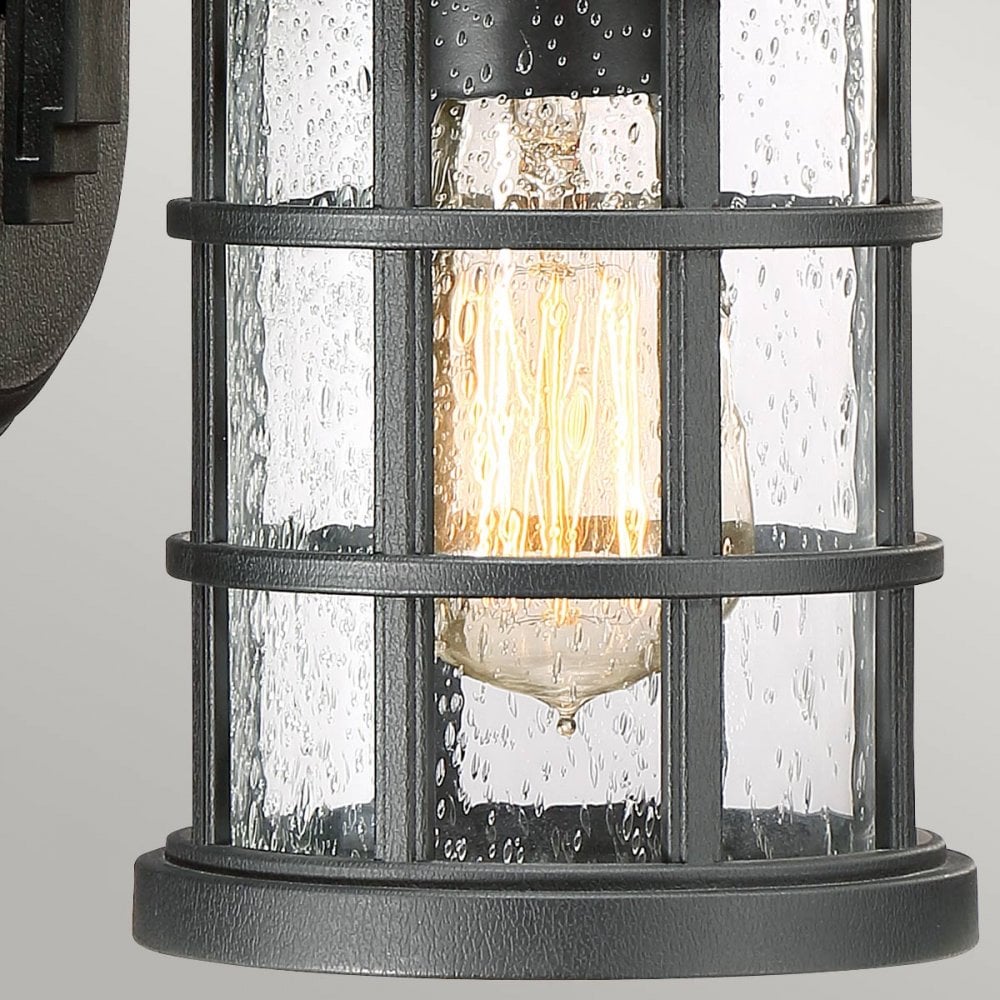 QZ-CRUSADE-S-BLK Crusade 1 Light Outdoor Small Wall Lantern Earth Black