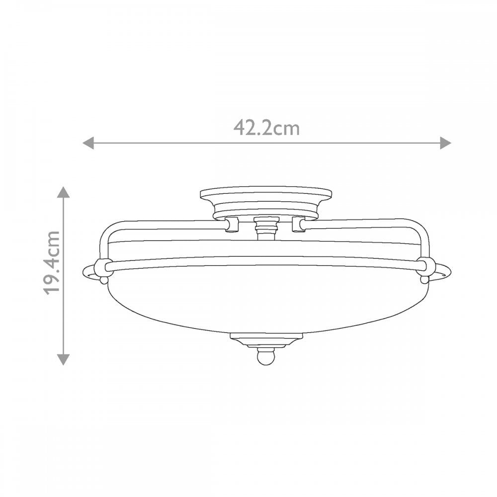 QZ-GRIFFIN-F-WS Griffin 3 Light Ceiling Flush Weathered Brass (S)