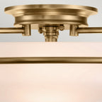 QZ-GRIFFIN-F-WS Griffin 3 Light Ceiling Flush Weathered Brass (S)