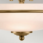 QZ-GRIFFIN-F-WS Griffin 3 Light Ceiling Flush Weathered Brass (S)