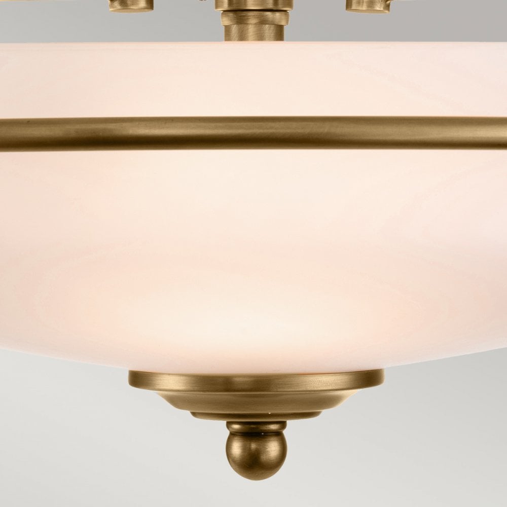 QZ-GRIFFIN-F-WS Griffin 3 Light Ceiling Flush Weathered Brass (S)