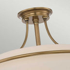 QZ-GRIFFIN-SFM-WS Griffin 4 Light Ceiling Semi-Flush Weathered Brass