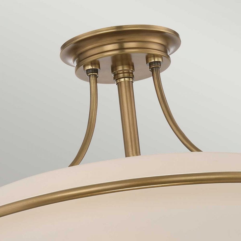 QZ-GRIFFIN-SFM-WS Griffin 4 Light Ceiling Semi-Flush Weathered Brass