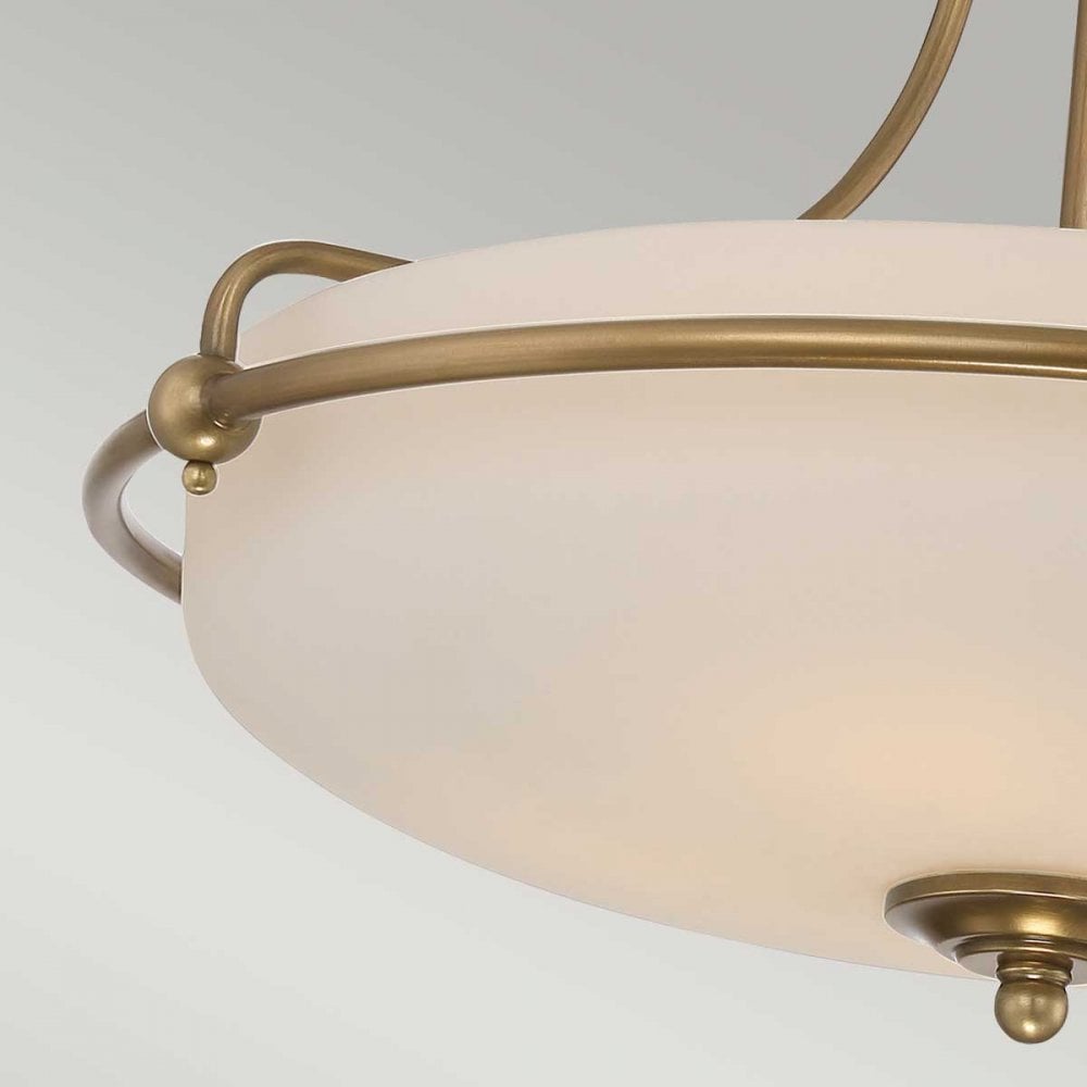 QZ-GRIFFIN-SFM-WS Griffin 4 Light Ceiling Semi-Flush Weathered Brass