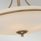 QZ-GRIFFIN-SFM-WS Griffin 4 Light Ceiling Semi-Flush Weathered Brass