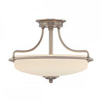QZ-GRIFFIN-SFS-AN Griffin 3 Light Ceiling Semi-Flush Antique Nickel