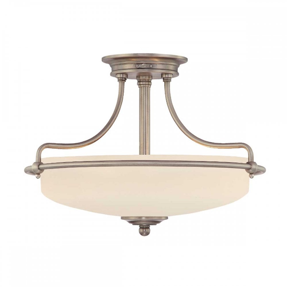 QZ-GRIFFIN-SFS-AN Griffin 3 Light Ceiling Semi-Flush Antique Nickel